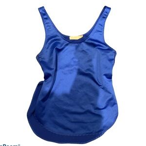 Costa Blanca Royal  Blue slit sides sleeveless blouse Sz L